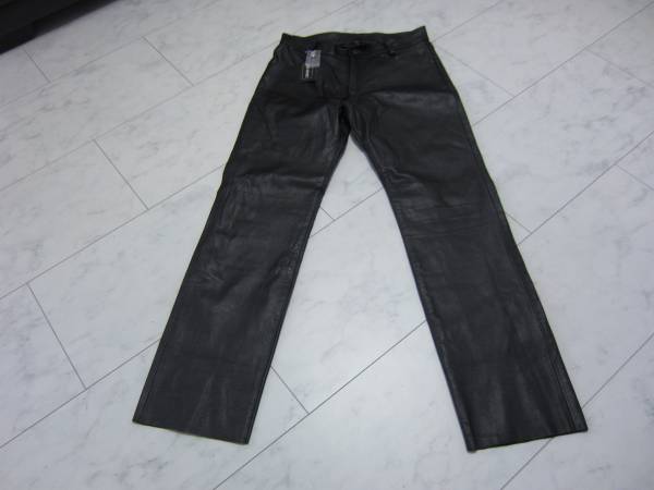 ★【WIDE SOURCE】レザーパンツ　両面1枚牛革 ポケット W35★