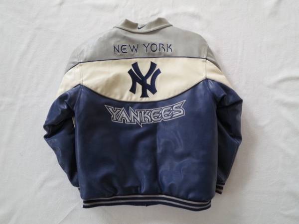 90's ナイキ×NYヤンキース PVCレザースタジャン/ビンテージNIKE