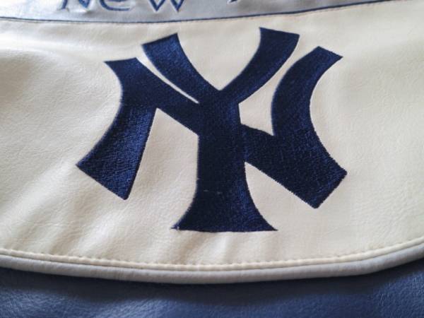 90's ナイキ×NYヤンキース PVCレザースタジャン/ビンテージNIKE