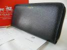 新品 COACH サフィアーノ レザー アコーディオン JIP長財布 黒