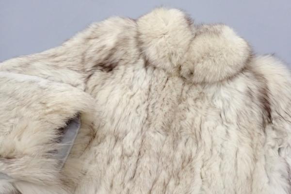 中古◇SAGAFOX サガ ブルーフォックス ハーフコート M 白系 毛皮 低価