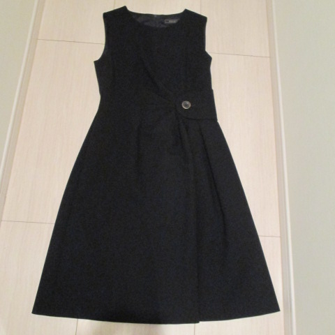 お買得♪　FOXEY★紺ウール・シンプルワンピース40　9号位