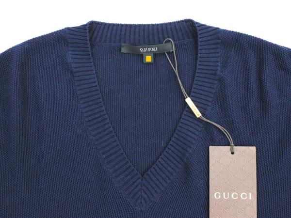 9万新品◇M◇GUCCI グッチ ネイビーVネックニット 【公式通販】