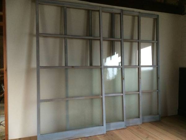 ★引き戸 枠 扉 ドア 建具 ガラス 木 昭和 カフェ 古民家 ●送込