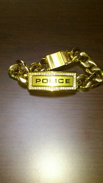 ポリスゴールドブレスレット！送料無料！