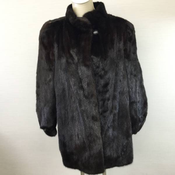 Ｇ3959　サガミンク　毛皮コート　茶色　Ｍサイズ