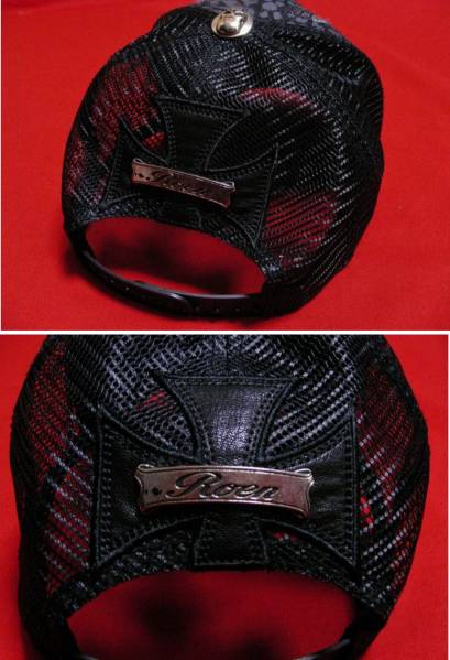 ロエン　スカルプレート&スタッズ装飾ダメージ加工キャップ/Roen