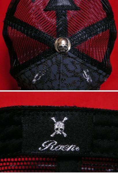 ロエン　スカルプレート&スタッズ装飾ダメージ加工キャップ/Roen