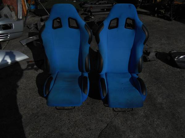 社外セミバケ(青) ペアシ-ト 運転席/助手席/ Z32レ-ル付き 2脚