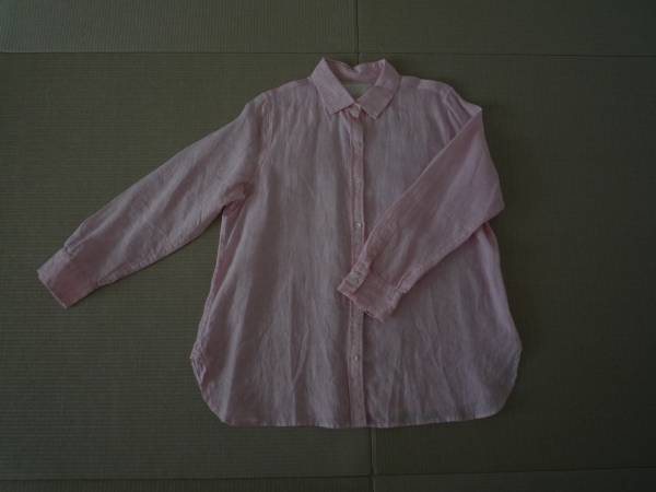 ２３区◆大きいサイズ・麻素材シャツ（ピンク）