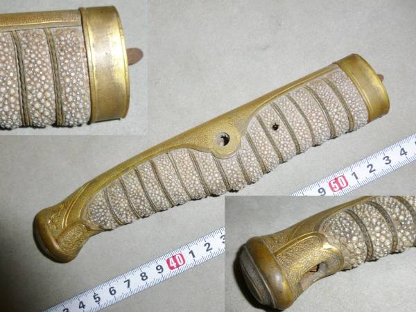 日本陸軍・旧型軍刀柄・駐爪付・両手握（日本軍日本海軍サーベル