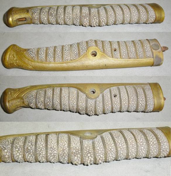 日本陸軍・旧型軍刀柄・駐爪付・両手握（日本軍日本海軍サーベル