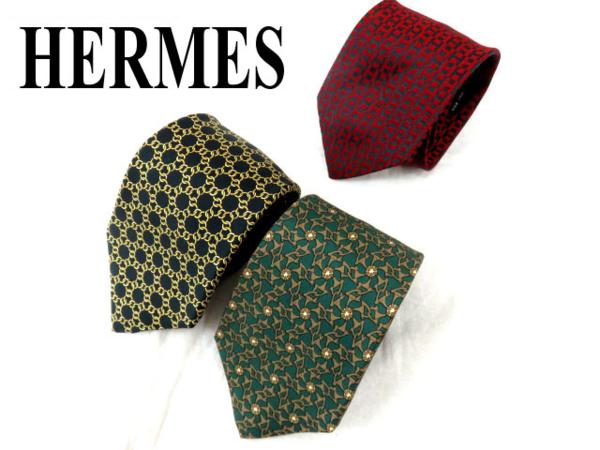 数量限定，限定SALE 極美品○仏製 高級 エルメス シルクネクタイ 3点
