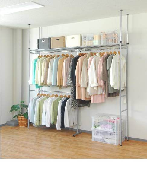 ★100円★超頑丈★奥行薄型★クローゼットハンガー★～200Ｃｍ
