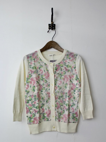 新品Lois CRAYON ロイスクレヨン フラワープリントカーディガンM