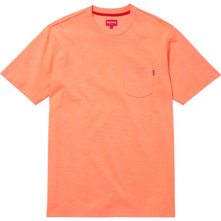 15ss Supreme pocket tee coral S ポケット Tシャツ オレンジ