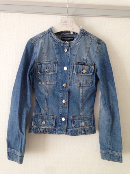 DOLCE&GABBANA デニムノーカラージャケット クリーニング済 DOLCE&amp 