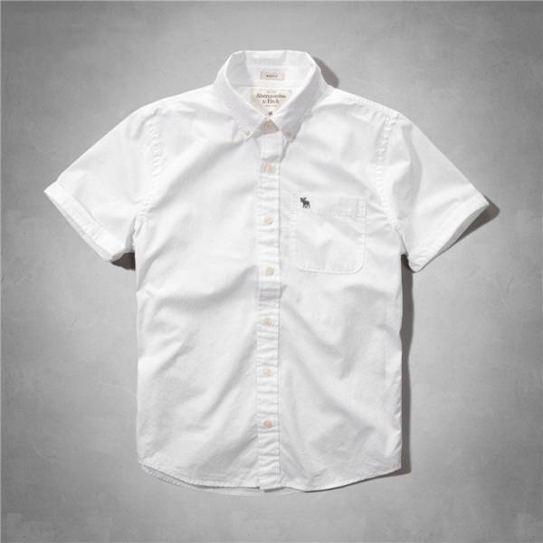 アバクロ　A&F メンズ　半袖シャツF56 (M)ホワイト