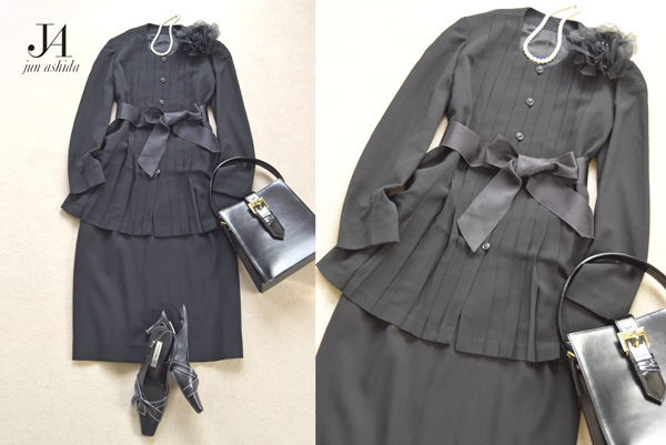 ジュンアシダ＊素敵!ブラックフォーマルセットアップスーツ９号