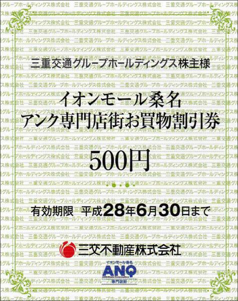 イオンモール桑名 アンク専門店街 お買物割引券 5000円分 送料込