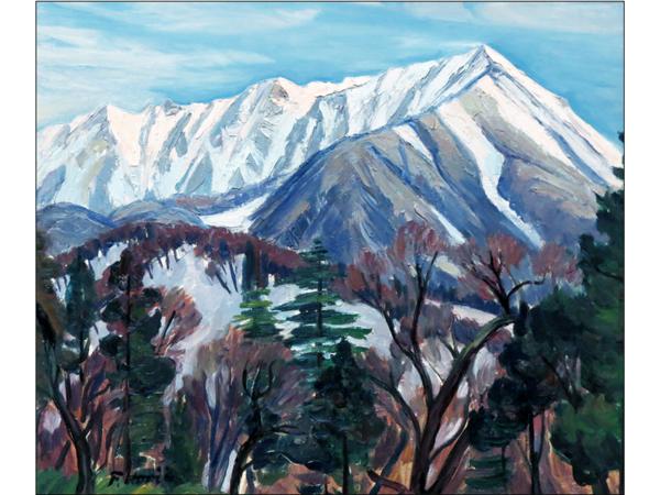 絵画館 堀井文雄 10号「早春の大山」鳥取・昭和49年 ☆3～5万☆ 【公式