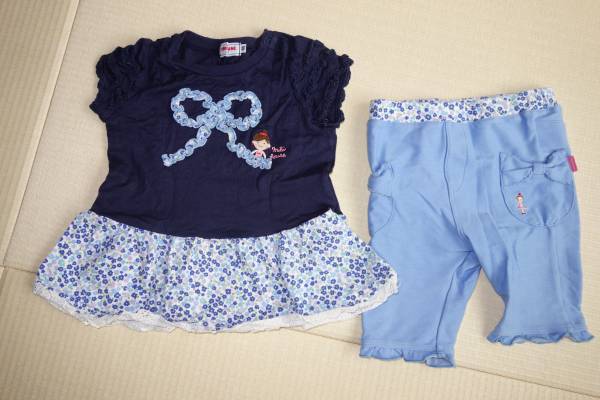 ミキハウス★リーナちゃん 小花 半袖 チュニック&ズボン★80