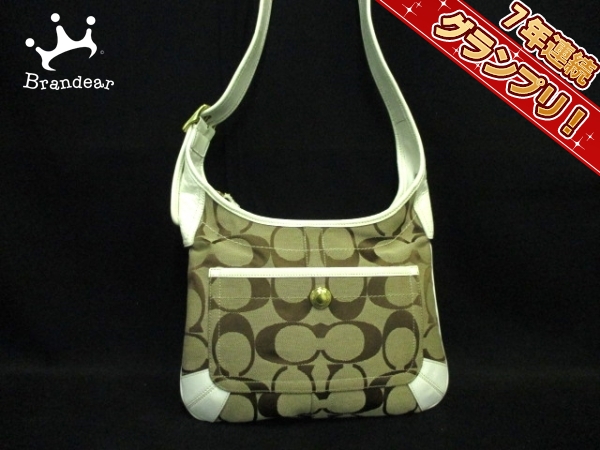 コーチ ショルダーバッグ 11642 カーキ×白 COACH