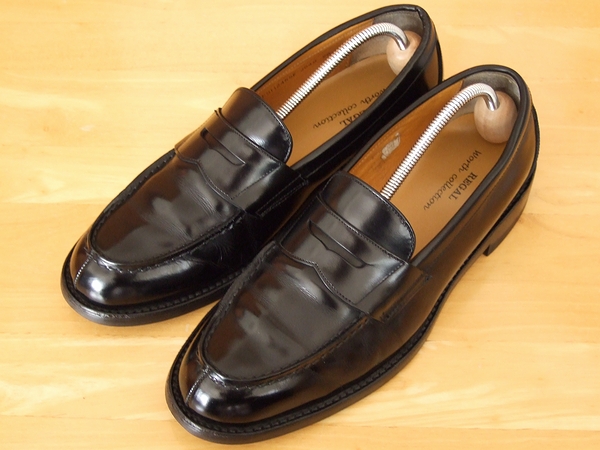 程度良 リーガルWorth collection日本製本革ローファー黒26EE