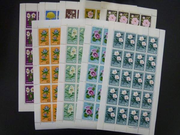 C363☆1961年 花シリーズ 20面シート(すいせん，うめ...)9種☆