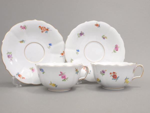 ○マイセン 散り小花 C＆S ペア 中古○WYS4675 マイセン 宮廷の小花 