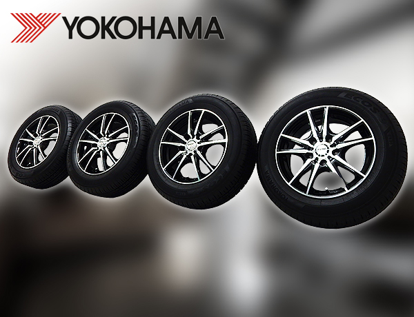 バリ山 溝 ヨコハマECOS ES31 195/65R15ホイール付き4本セット