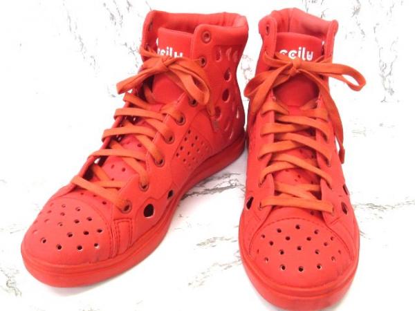 チル ccilu バラクーダ ハイカットスニーカー 赤 27.5cm