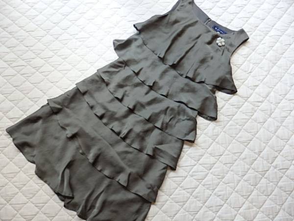 エムズグレイシー☆カーキグレーフリルワンピース38