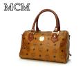 MCM レザーミニボストンバッグ◆革製品 レザー エムシーエムβ