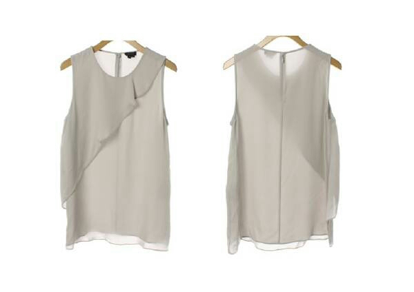 theory ノースリーブ　ブラウス　グレー　シルクシャツ　