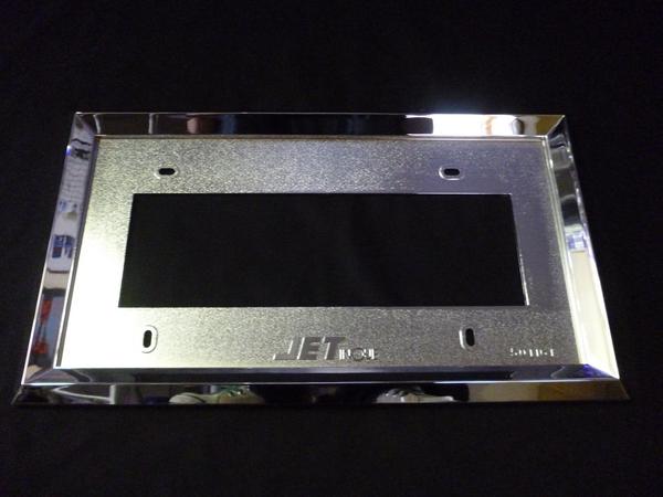 「新品」２０角ナンバープレート枠大型用（クロームメッキ）