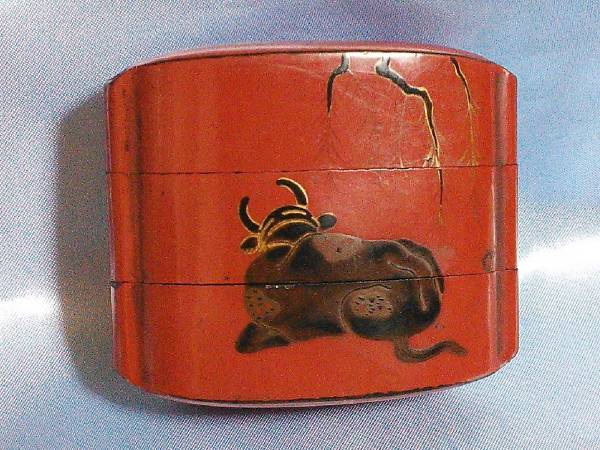 漆塗印籠 色絵 江戸期骨董品 160415G 漆芸 工芸品 【公式通販】