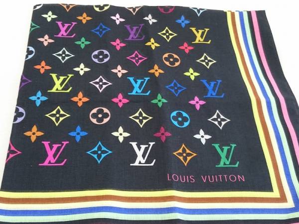 ルイヴィトン　マルチカラー　コットンスカーフ　未使用