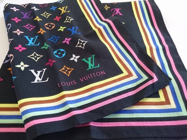 ルイヴィトン　マルチカラー　コットンスカーフ　未使用