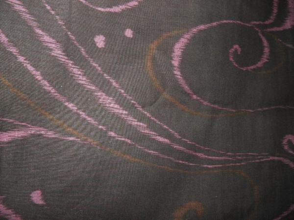 壱2095 遠州木綿 男着物浴衣 裄68丈147К防染黒地に紫の水巻新品