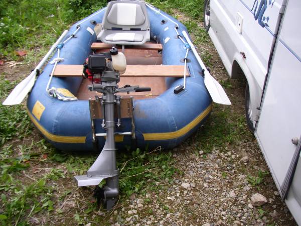 アキレス　ゴムボート　４人用　２馬力　２スト水冷　セット