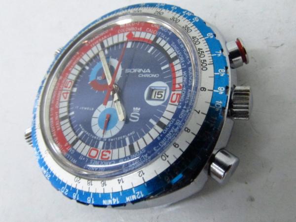 SORNA CHRONO クロノグラフ 腕時計 手巻き ジャンク品 ◇ 1283 ソルナ