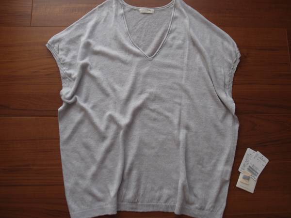 FRAME WORKS フレームワーク リネンVニットプルオーバー グレー