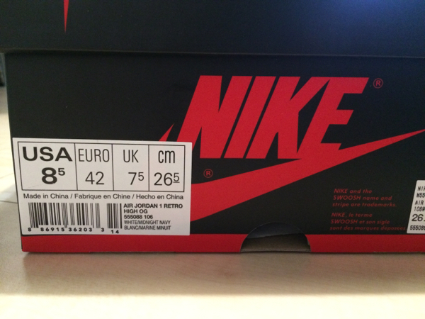 JORDAN 1 OG us8.5 26.5cm ジョーダン1356supreme