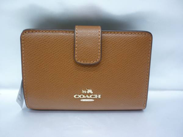 未使用 COACH コーチ 二つ折り コンパクト 財布 53436 ブラウン コーチ