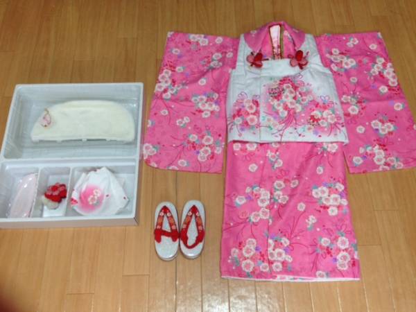 ☆花ひめ 七五三 着物セット 3歳 クリーニング済 おまけ付☆
