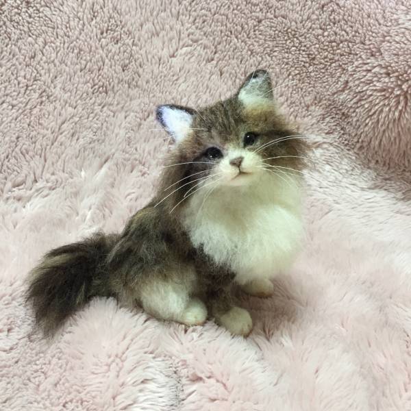 羊毛フェルト 猫 ＊ノルウェージャン ハンドメイド 子猫 ネコ xclgwx