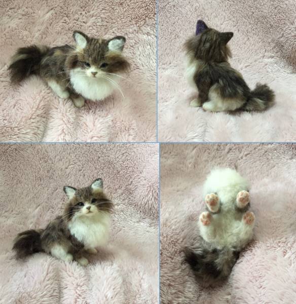 羊毛フェルト 猫 ＊ノルウェージャン ハンドメイド 子猫 ネコ xclgwx