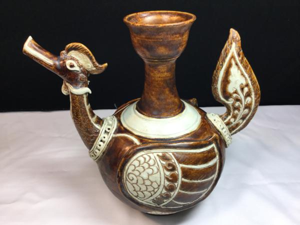 タイ カンボジア 陶器 水差し鳥 置物 雑貨 アジアン 珍品