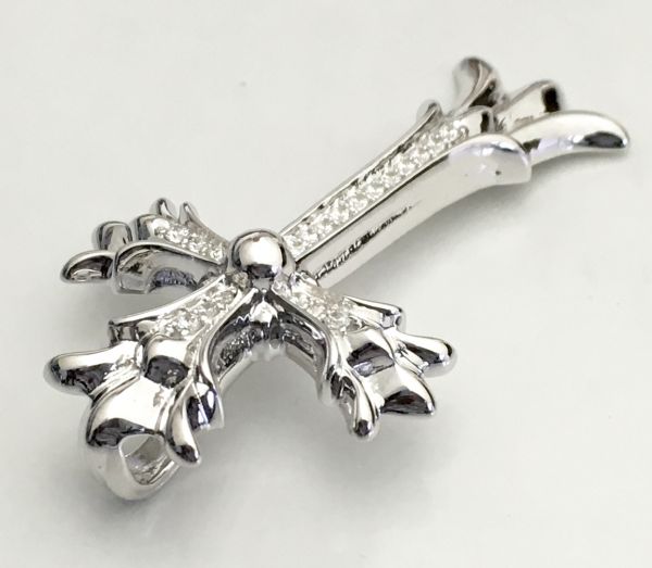 クロムハーツ正規/Wクロスペンダント/プラチナ/究極のカスタム！